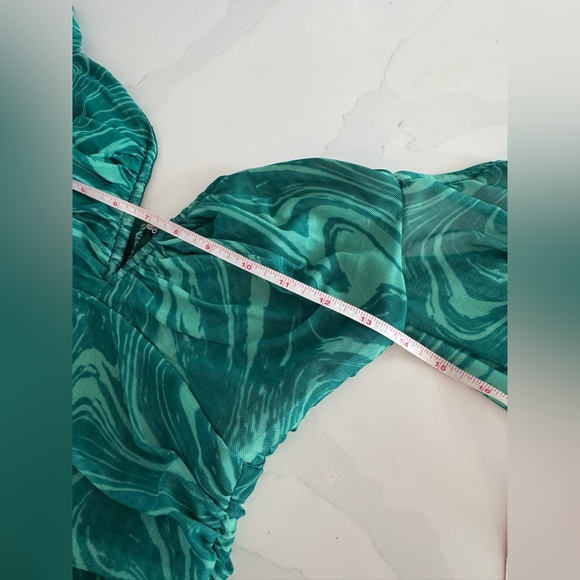 Vici | Keep Groovin' Along Sheer Sleeve Mesh Mini Dress | Sz S - Picture 7 of 8